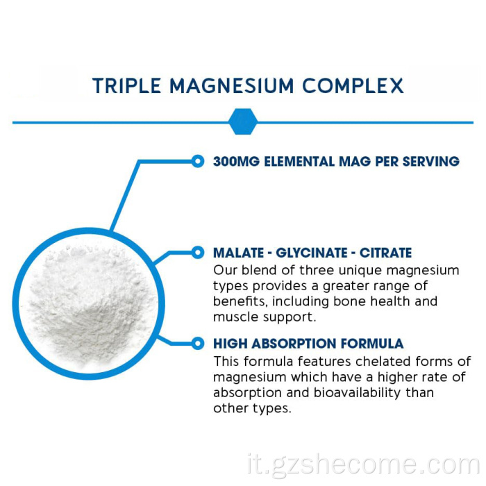 Supplemento complesso di magnesio Supporto Muscoli Nervi Energia